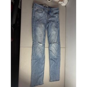 Hollister California Mens Skinny Jeans Light Wash Ripped Size 27x32